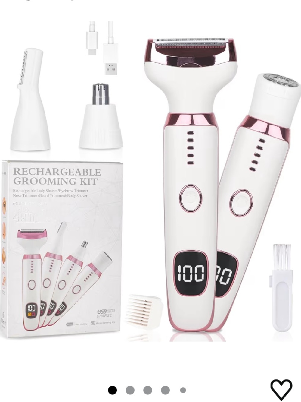 NIB 4-in-1 Electric Multi-Functional Trimmer - White & Rose Gold